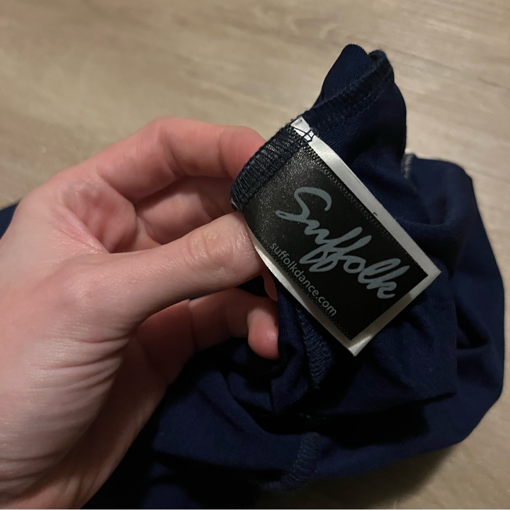 NWOT Suffolk Bateau Neck Leotard with Low Pinch Back, Sapphire/Navy | Medium - Picture 9 of 10